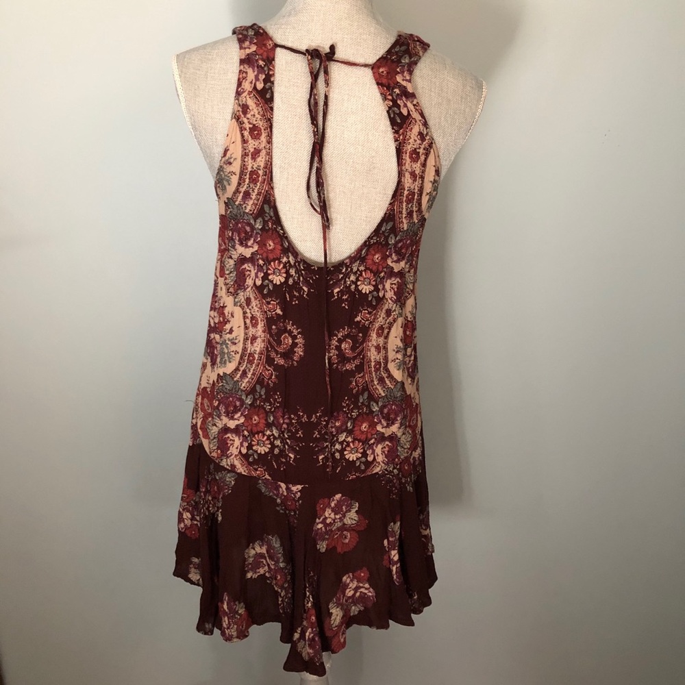 Free People Paisley Maroon Slip Dress - Picture 6 of 9